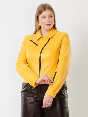 Кожаная куртка женская 3005, желтая, р. 44, арт. 91162-5