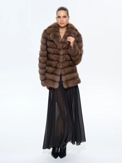 Женская шуба из меха куницы Л511-389, натуральная, размер 48, артикул 64890-1