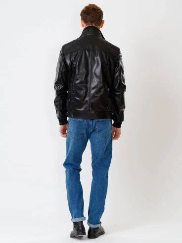 Кожаная куртка бомбер мужская 521, черная, размер 48, артикул 28550-2