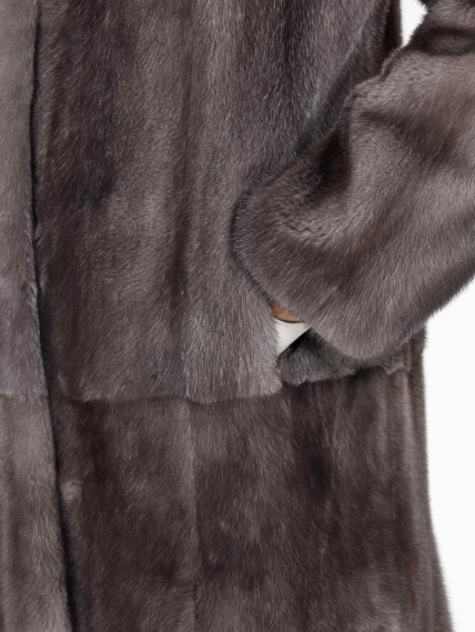 Шуба из меха норки MAKIS ROUSSOULIS ROTER-Z, серая, размер 46, артикул 34490-2
