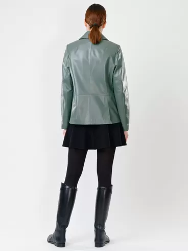 Кожаный пиджак женский 3007, оливковый, р. 46, арт. 90711-4