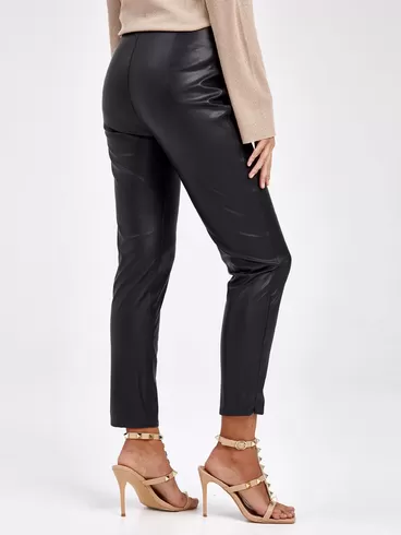 Кожаные брюки женские 4820729, из экокожи, черные, p. 42, арт. 85680-5