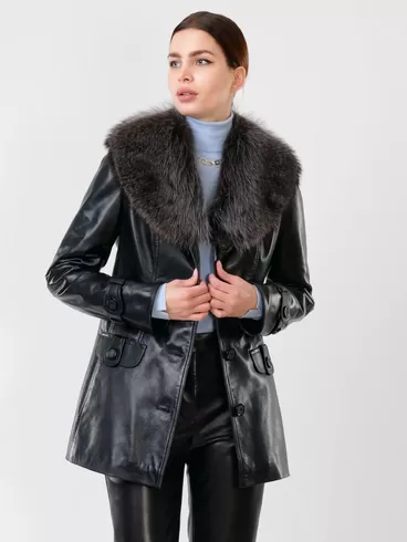 Демисезонный комплект женский: Куртка утепленная 372ш + Брюки 02, черный, р. 44, арт. 111301-2