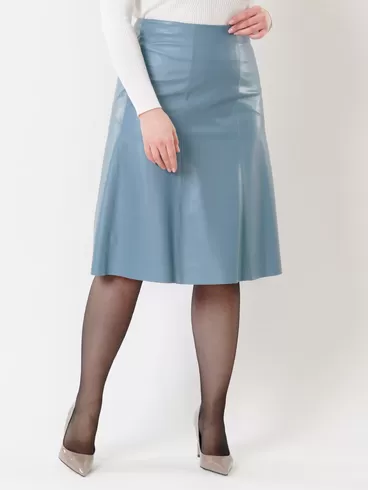 Кожаная юбка 04, из натуральной кожи, голубая, р. 44, арт. 85410-2