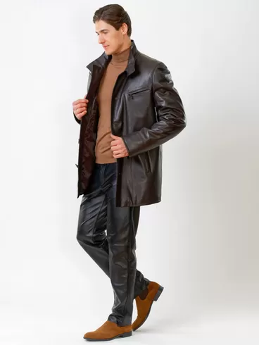 Куртка мужская 518ш + Брюки мужские 01, коричневый/черный, артикул 140510-6