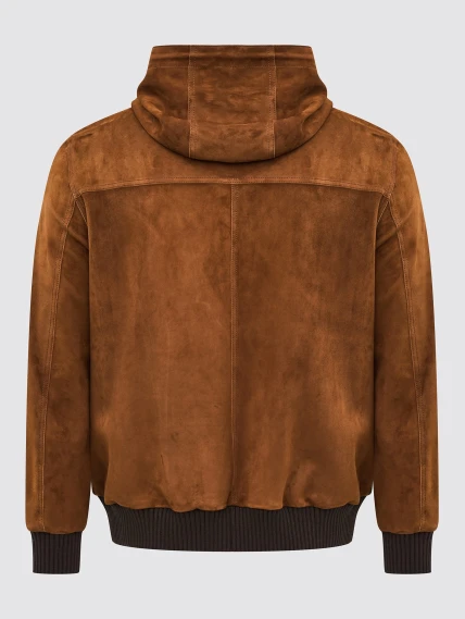 Замшевый мужской бомбер премиум класса 567з, виски, размер 52, артикул 29900-1
