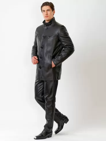 Кожаная куртка утепленная мужская 517нвш, черная, р. 46, арт. 40360-3