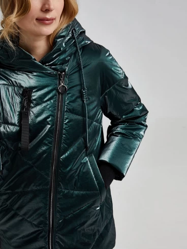 Демисезонный комплект женский: Куртка 20032 + Брюки 02, изумрудный/бордовый, размер 42, артикул 111364-3