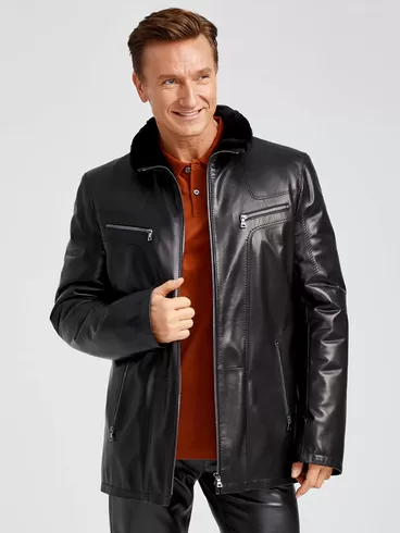 Куртка мужская утепленная 537мех + Брюки мужские 01, черный/черный, артикул 140430-4