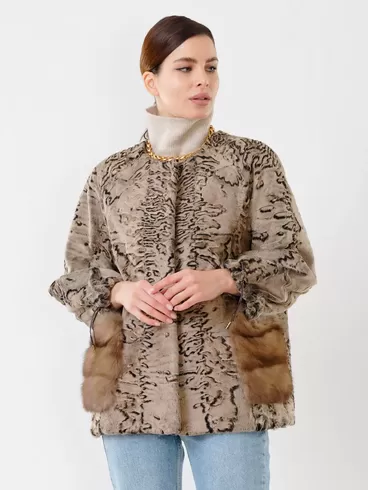 Куртка из каракуля женская 17309, с мехом норки, намибия, р. 48, арт. 22490-6