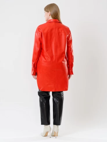 Кожаный костюм женский: Рубашка 01 + Брюки 03, красный/черный, размер 46, артикул 111126-2