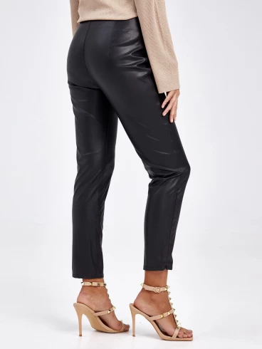 Женские кожаные брюки из экокожи 4820729, черные, размер 42, артикул 85680-5