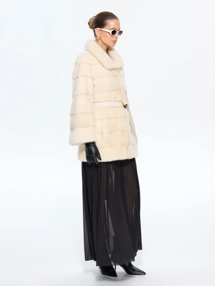 Бежевая женская норковая шуба MANAKAS 2478, размер 44, артикул 34270-6