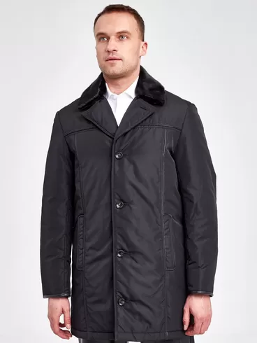 Текстильная куртка зимняя мужская Belpasso, с воротником меха нерпы, черная, р. 48, арт. 40920-3