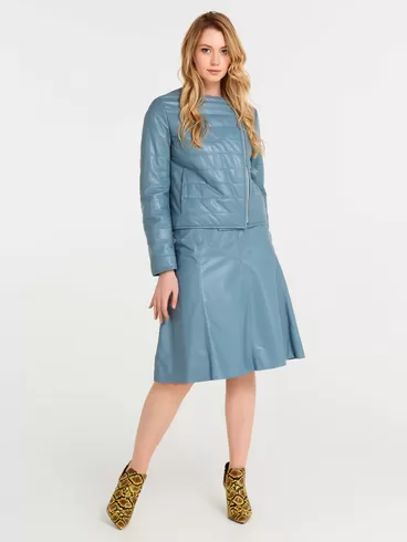 Демисезонный комплект женский: Куртка утепленная 306 + Юбка 04, голубой, р. 46, арт. 111164-0