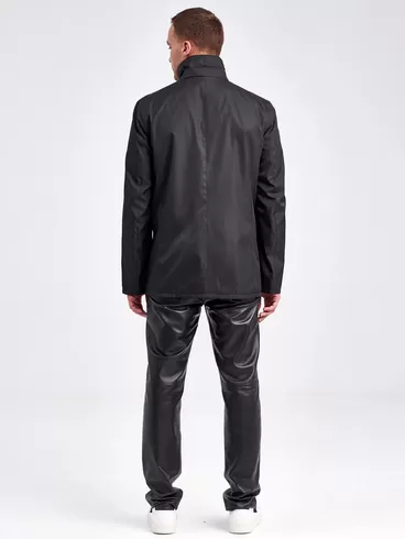 Текстильная куртка мужская 07209, с кожаными отделками, черный, р. 48, арт. 40950-2