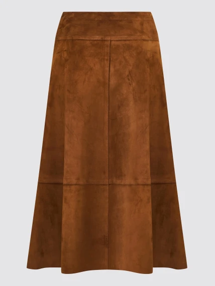 Замшевая юбка карандаш премиум класса 21з, виски, размер 44, артикул 92690-1