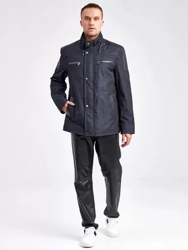 Текстильная куртка мужская 07214, с кожаными отделками, черный, р. 48, арт. 40940-5