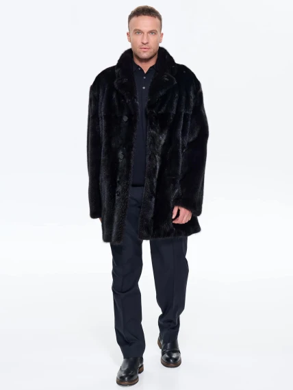 Норковая мужская шуба UNIFUR 7904Р, черная, размер 54, артикул 34520-6