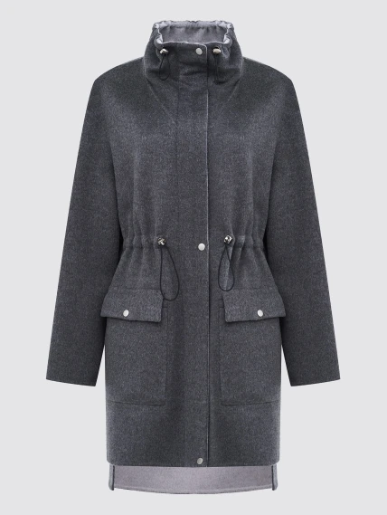 Полупальто кашемировое женское 1133-95, темно-серое, размер 46, артикул 92570-0
