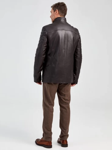 Кожаная куртка утепленная мужская 518ш, коричневая, размер 50, артикул 40471-4