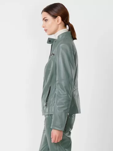 Кожаная куртка женская 301, оливковая, р. 44, арт. 90780-2