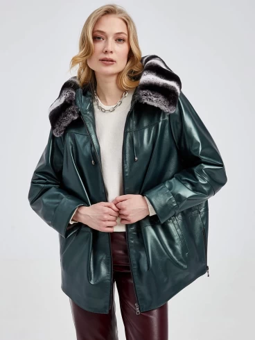 Демисезонный комплект женский: Куртка утепленная 308ш (у) + Брюки 02, зеленый/бордовый, размер 48, артикул 111134-2