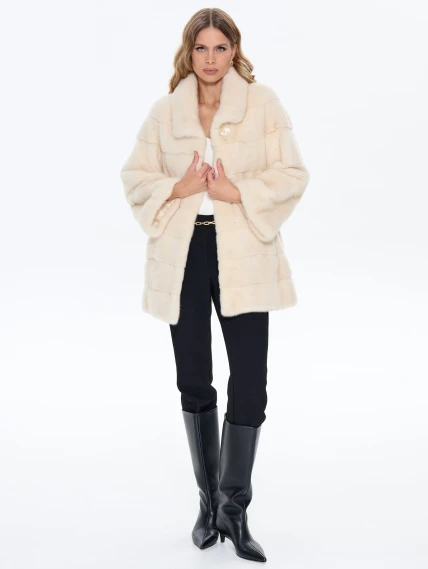 Белая женская норковая шуба MANAKAS 2478, размер 42, артикул 34280-6