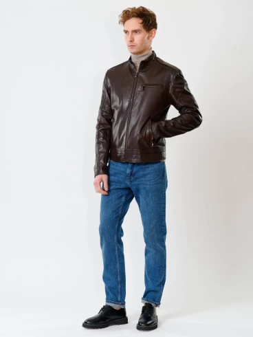 Кожаная куртка мужская 506о, коричневая, размер 48, артикул 28411-3