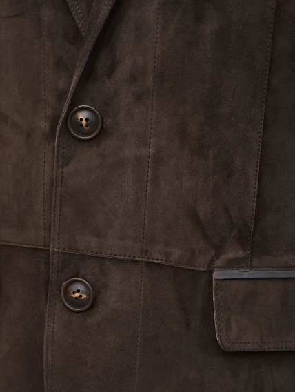 Коричневый мужской замшевый пиджак премиум класса 566з, размер 50, артикул 29870-2