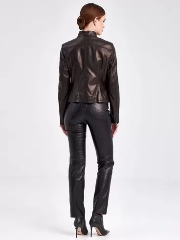 Кожаная куртка женская 3004, черная, р. 48, арт. 23061-2