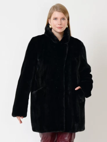 Куртка из меха норки женская Electra(ав), с поясом, черная, р. 52, арт. 32770-1