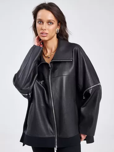 Кожаная куртка премиум класса женская 3031, черная, р. 50, арт. 23210-0