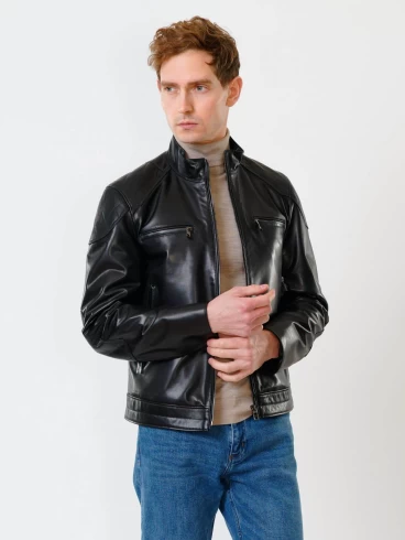 Кожаная куртка мужская 545, черная, р. 50, арт. 28371-0