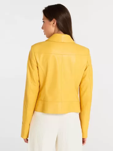Кожаная куртка женская 3005, желтая, р. 44, арт. 90471-2