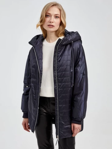 Демисезонный комплект женский: Куртка 20020 + Брюки 02, cиний/черный, размер 44, артикул 111278-0
