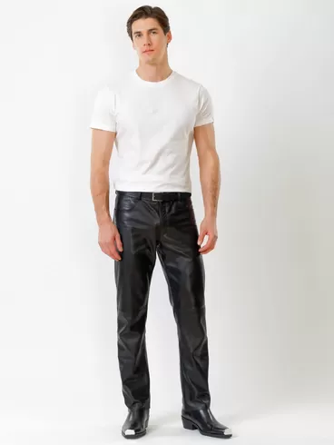 Кожаные брюки мужские 01, черные, р. 54, арт. 120020-0