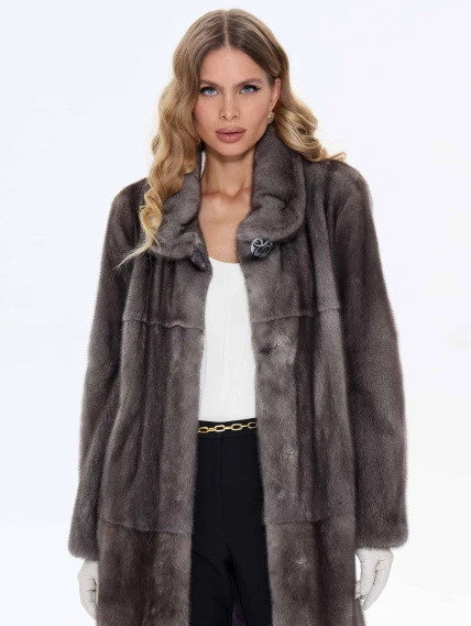 Шуба из меха норки MAKIS ROUSSOULIS ROTER-Z, серая, размер 46, артикул 34490-6