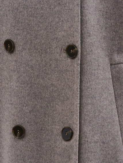 Серо-коричневое полупальто кашемировое женское 1095-85, размер 46, артикул 92550-3