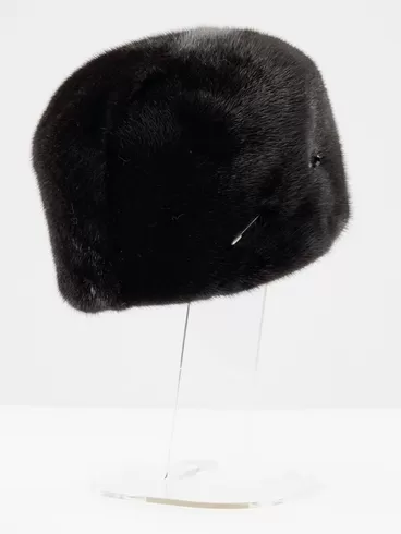 Головной убор из меха норки женский Стюардесса, черный, p. 59, арт. 50750-1