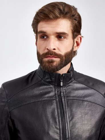 Кожаный комплект мужской: Куртка 531 + Брюки 01, черный, р. 50, арт. 140640-4