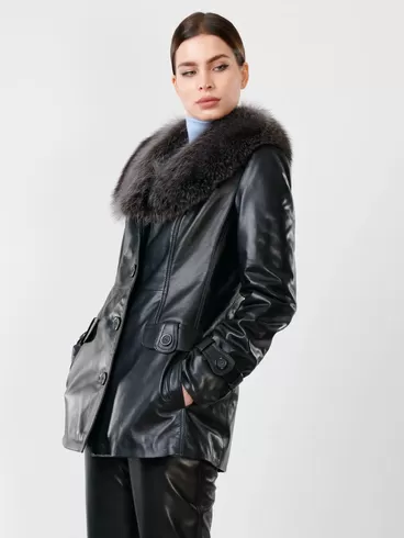 Демисезонный комплект женский: Куртка утепленная 372ш + Брюки 02, черный, р. 44, арт. 111301-3