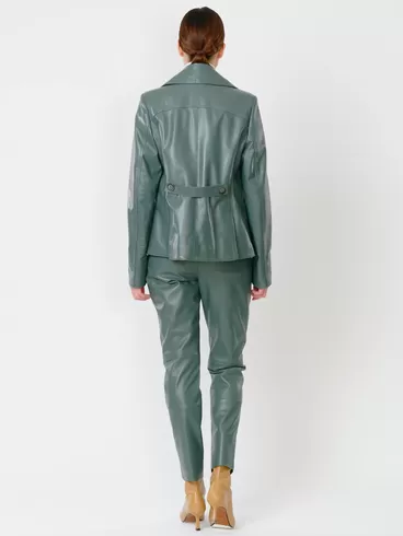 Кожаный костюм женский: Пиджак 302 + Брюки 03, оливковый, р. 44, арт. 111299-6