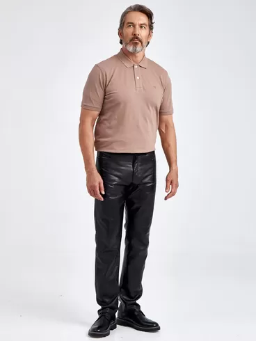 Кожаные брюки мужские 01, черные, р. 48, арт. 120011-3