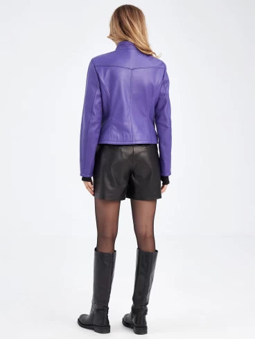 Кожаная куртка женская 3045, фиолетовая, размер 46, артикул 23300-4