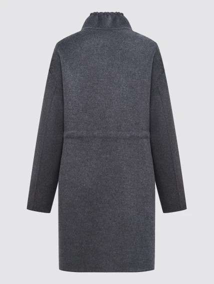 Полупальто кашемировое женское 1133-95, темно-серое, размер 46, артикул 92570-1