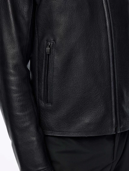 Короткая кожаная куртка премиум класса для мужчин 2010-9, черная, размер 48, артикул 29700-3