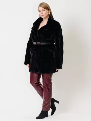 Демисезонный комплект женский: Куртка из меха норки ELECTRA ав + Брюки 02, черный/бордовый, р. 52, арт. 111227-0