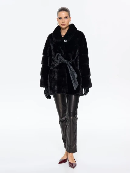 Черная женская норковая шуба MANAKAS 2478, размер 38, артикул 34260-3