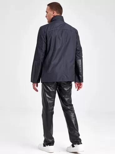 Текстильная куртка мужская 07214, с кожаными отделками, черный, р. 48, арт. 40940-2